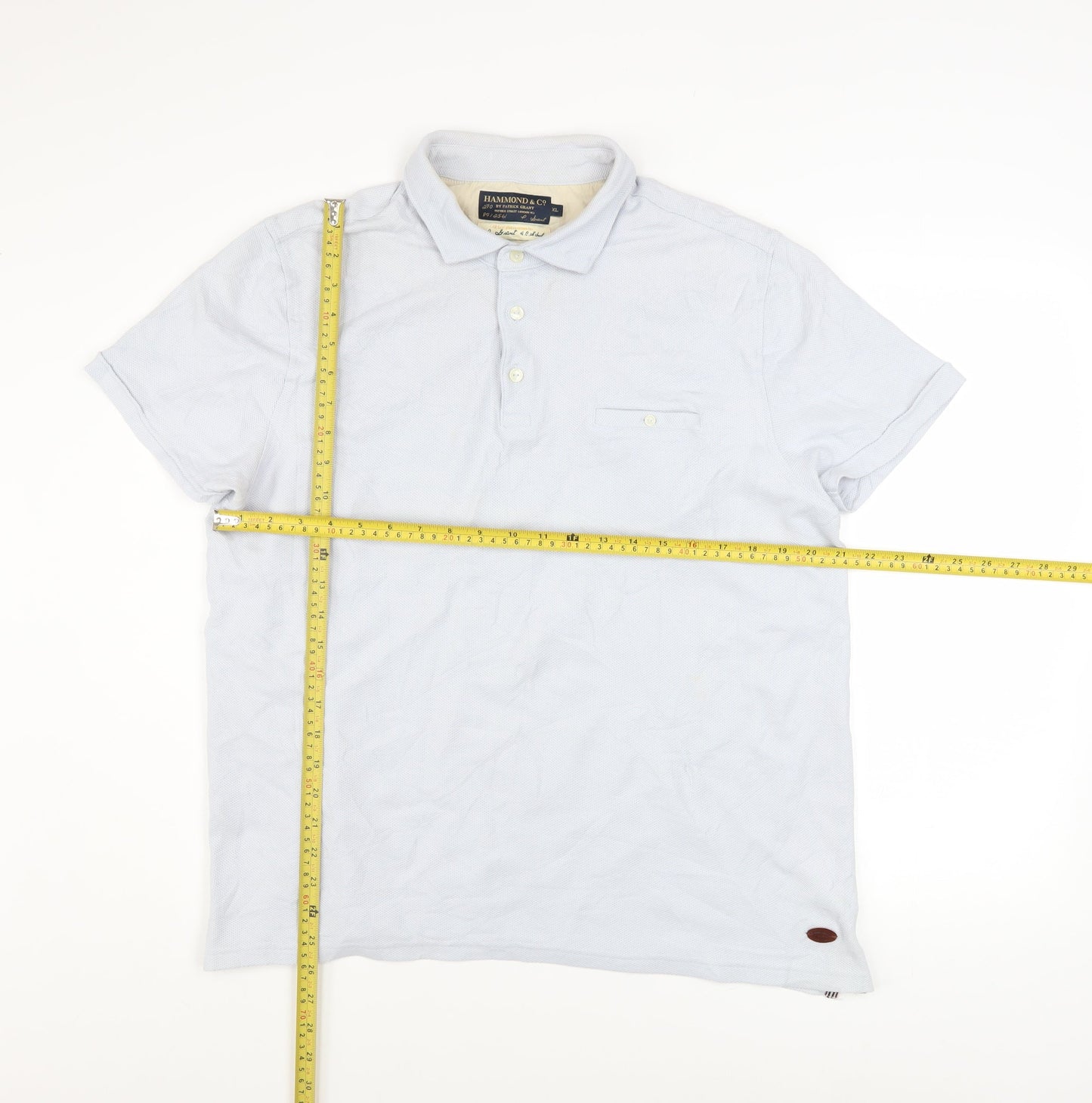 Hammond & Co Men’s White Cotton Short Sleeve Polo Shirt XL