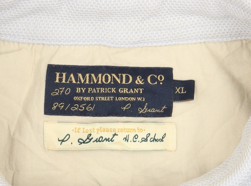 Hammond & Co Men’s White Cotton Short Sleeve Polo Shirt XL