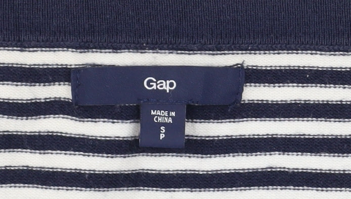 Gap Women’s Blue Striped Scoop Neck Cotton Knit Long Sleeve Jumper Size S