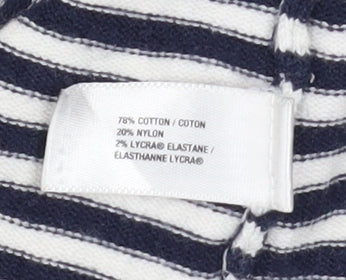 Gap Women’s Blue Striped Scoop Neck Cotton Knit Long Sleeve Jumper Size S
