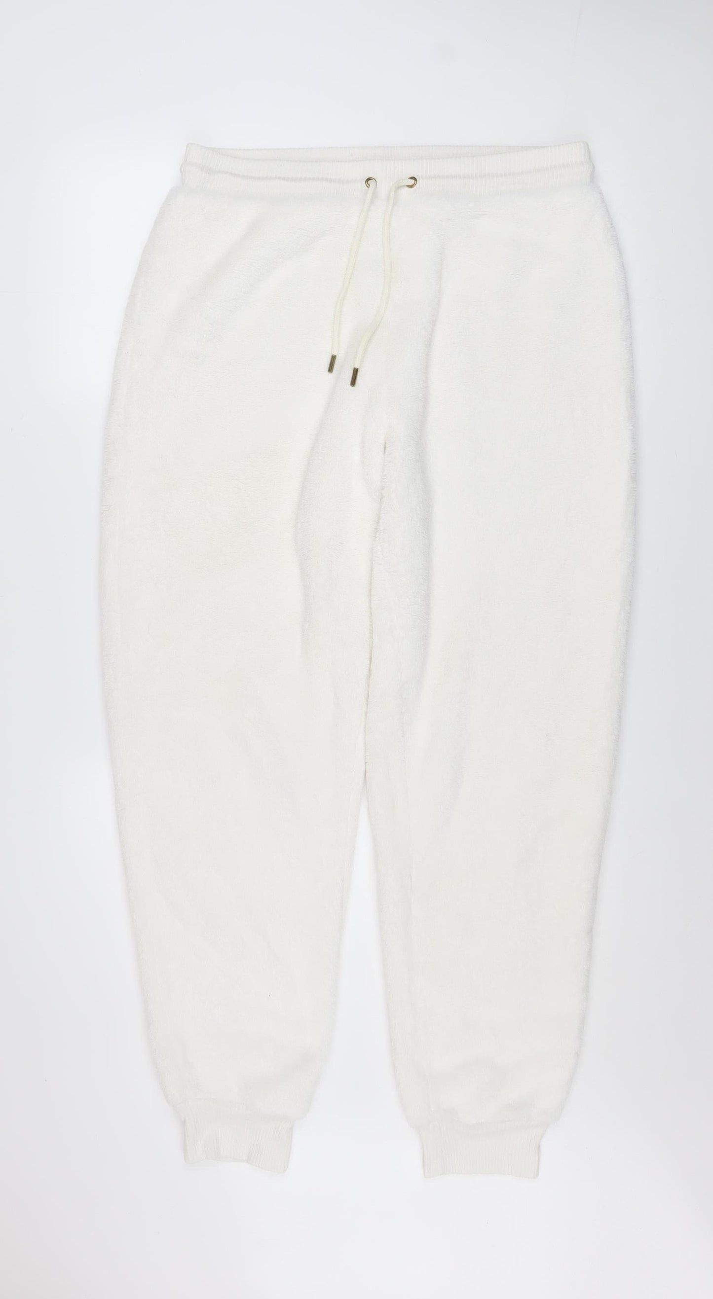 Marks and Spencer Womens White M Jogger Sweatpants Fleece Trousers