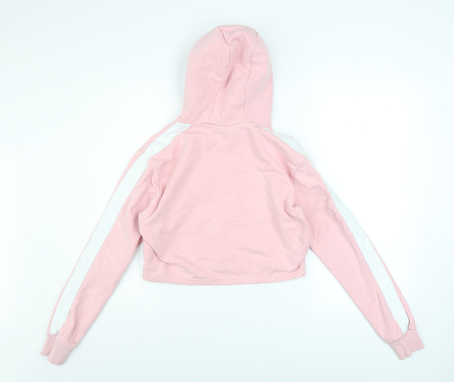 Ellesse Womens Pink Cropped Hoodie UK 10 Pullover Logo Sweatshirt