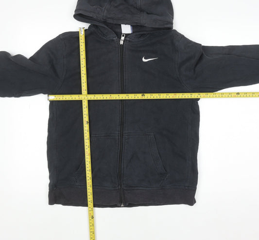 Nike Teens Black Full Zip Hoodie XL 13–15yrs Cotton Blend Fleece