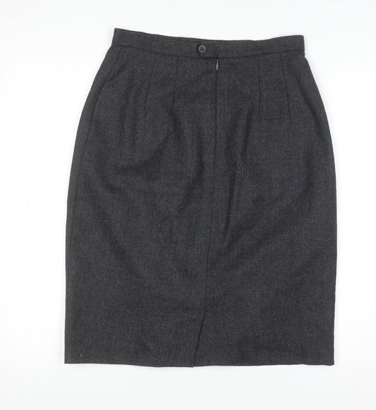 Jake Women Grey Wool Blend Pencil Skirt Size 12 Lined Workwear