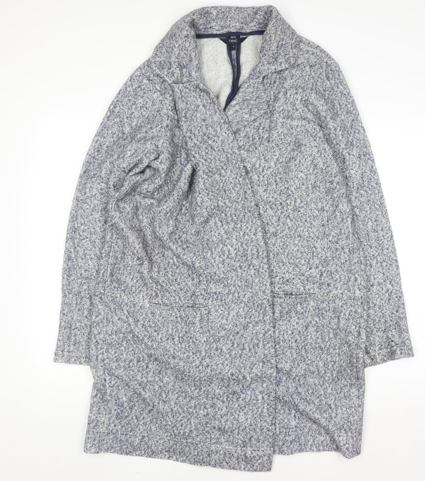 Next Women’s Grey Collared Knit Long Sleeve Open Cardigan Size 16