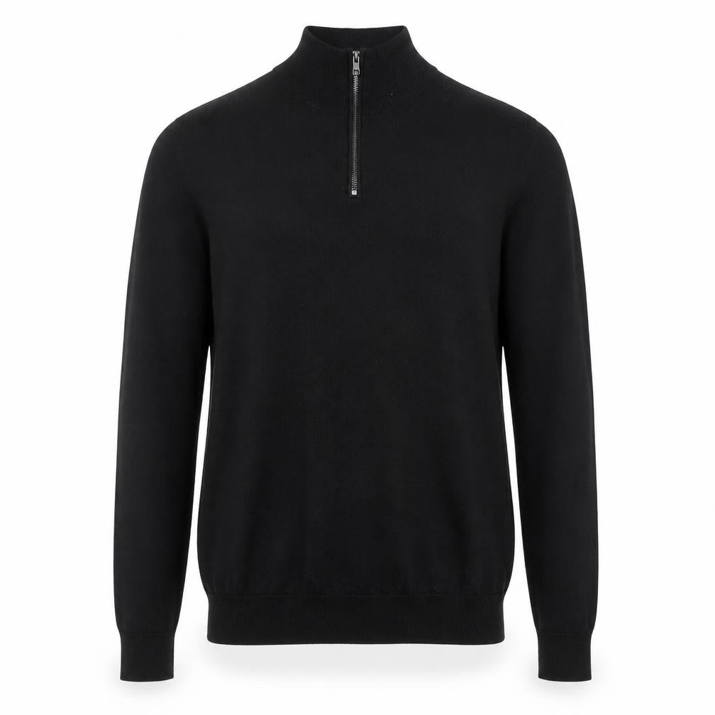 Next Men’s Black Cotton Blend 1/2 Zip High Neck Jumper Size S