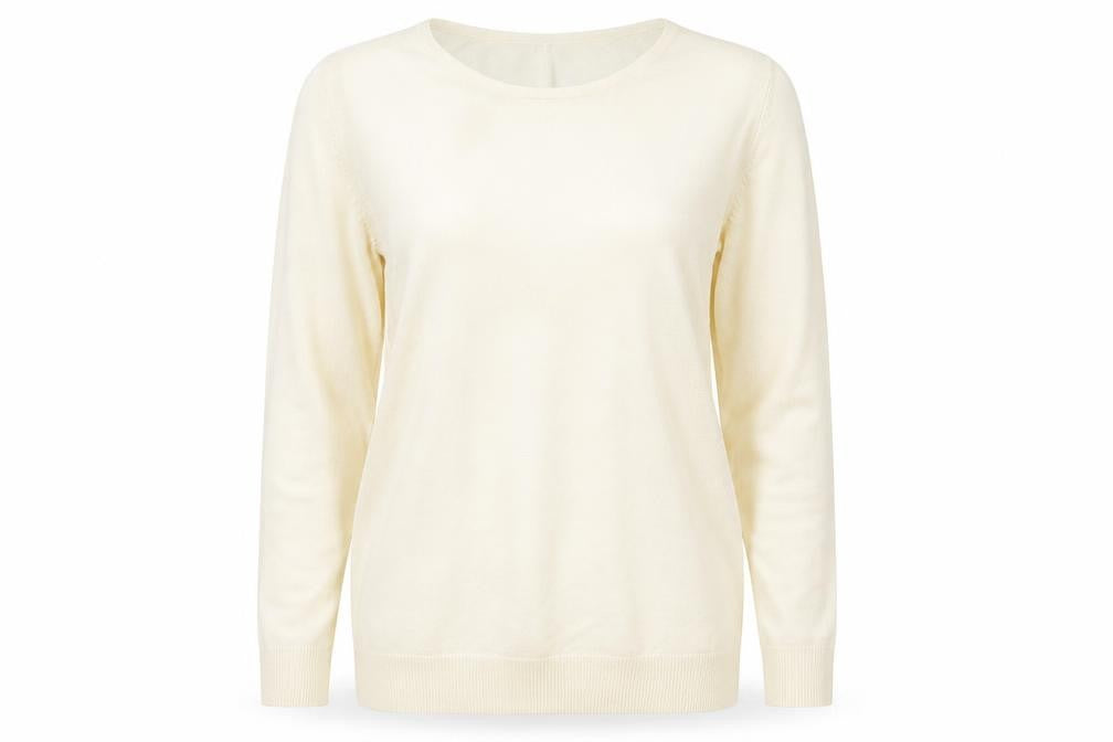 Marks and Spencer Women’s Ivory Acrylic Crew Neck Jumper UK 14