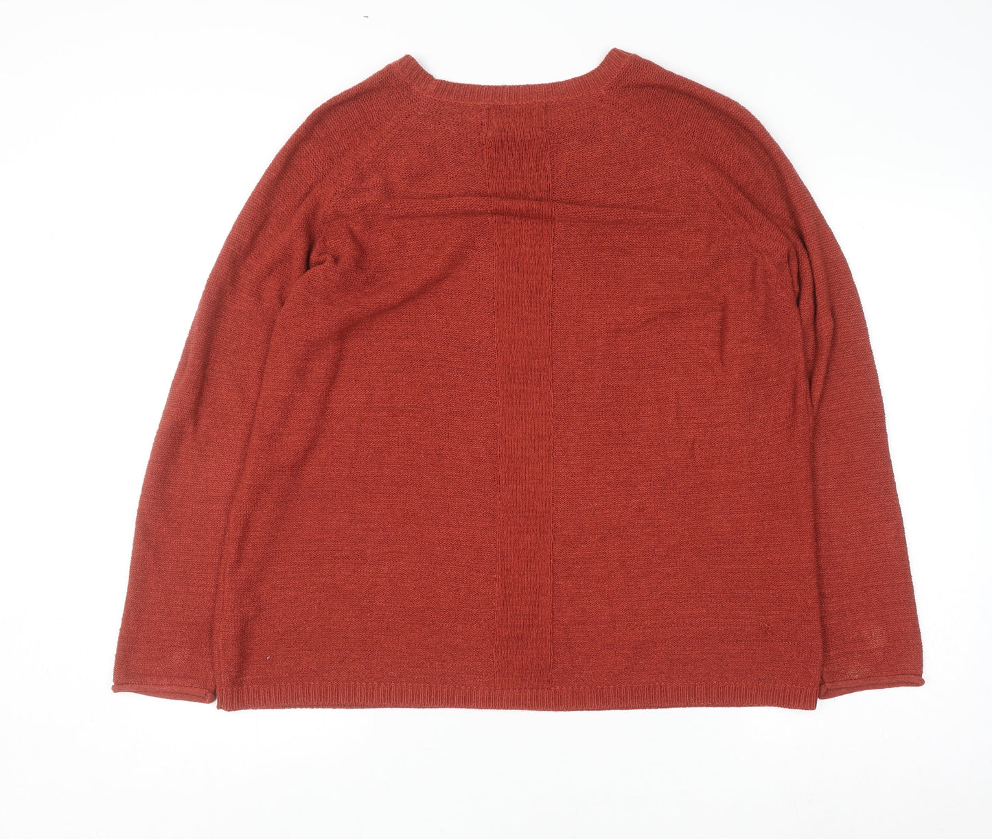 Papaya Women’s Red Knit Pullover Jumper Size L Crew Neck Long Sleeve
