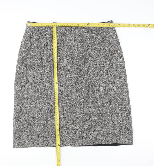 Brooks Brothers Women Grey Wool Pencil Skirt Size 12 Workwear