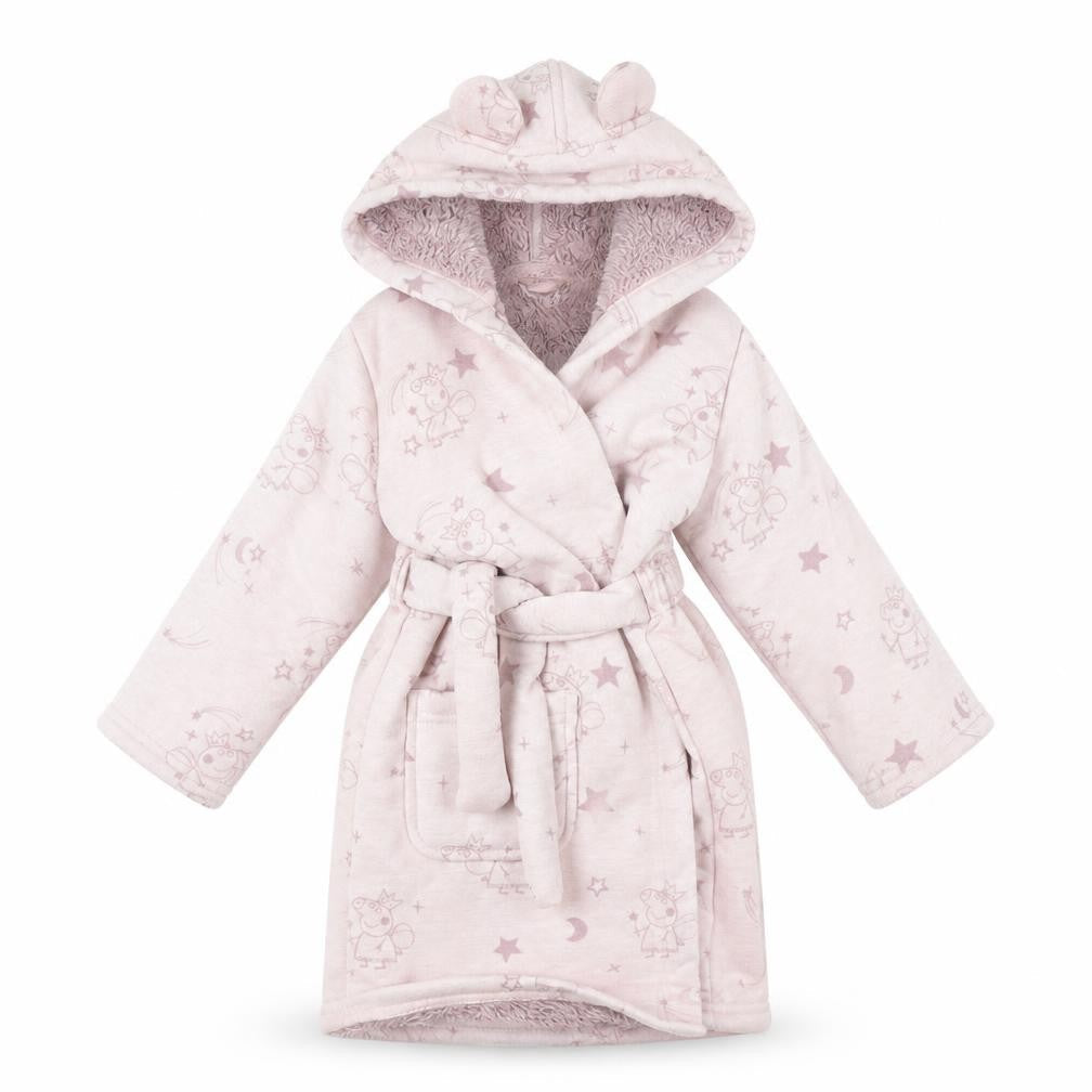 Marks and Spencer Girls Pink Peppa Pig Hooded Robe 2-3 Years Soft Fleece