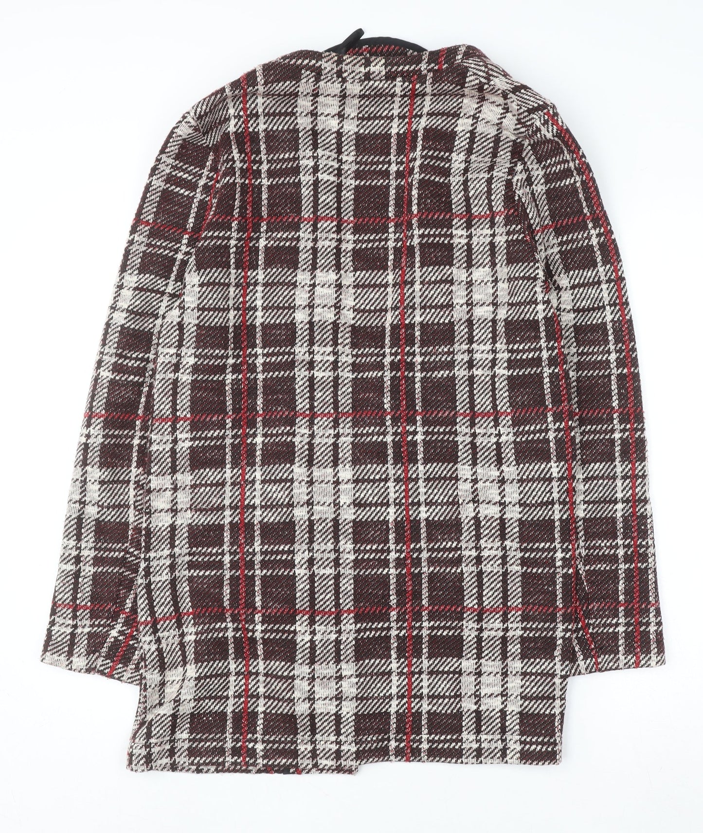 New Look Women Brown Check Tweed Mid-Length Coat UK 12