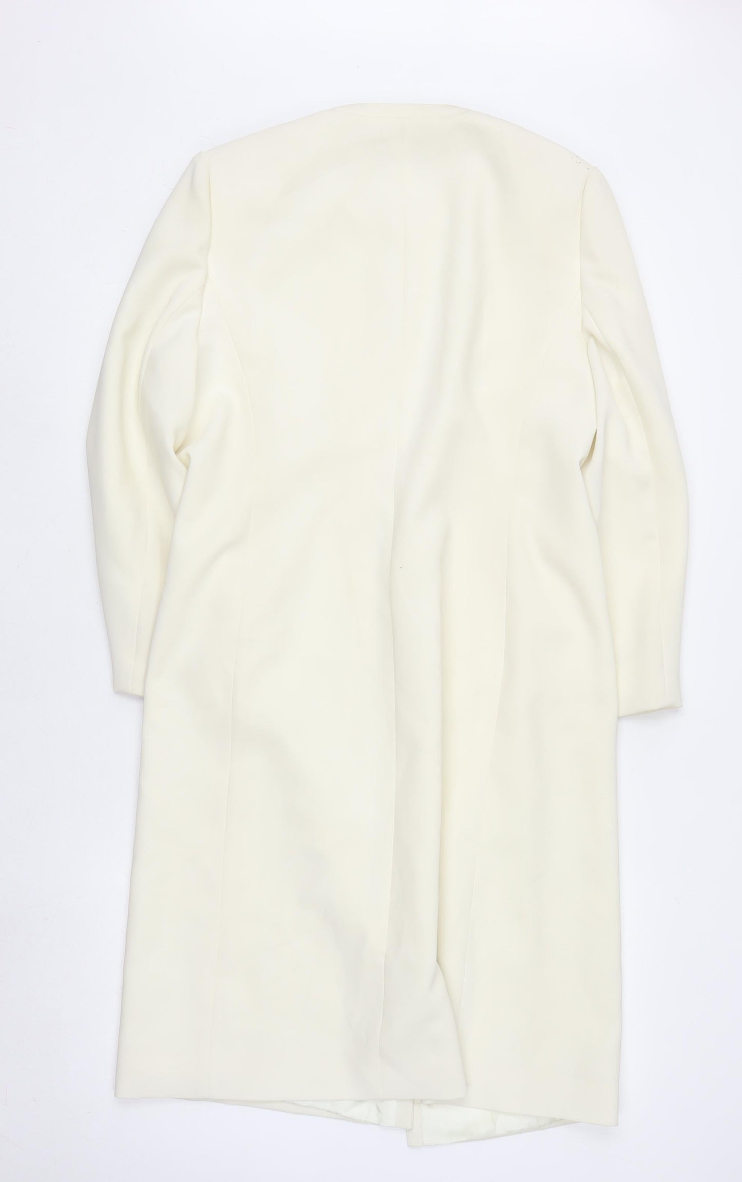 Windsmoor Women Ivory Long Overcoat Size 12 Polyester Formal