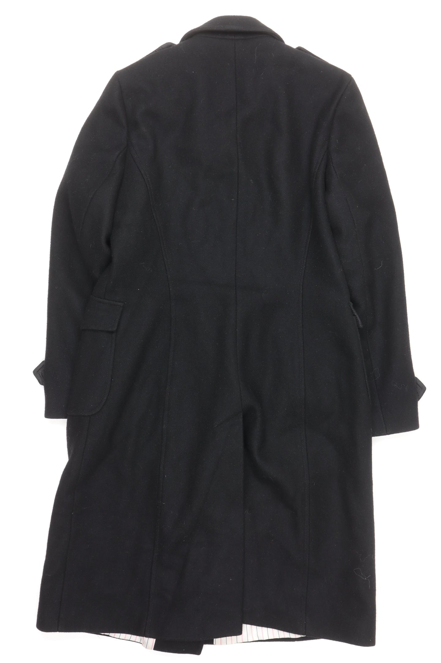 Dorothy Perkins Women’s Black Wool Blend Long Pea Coat Size 14