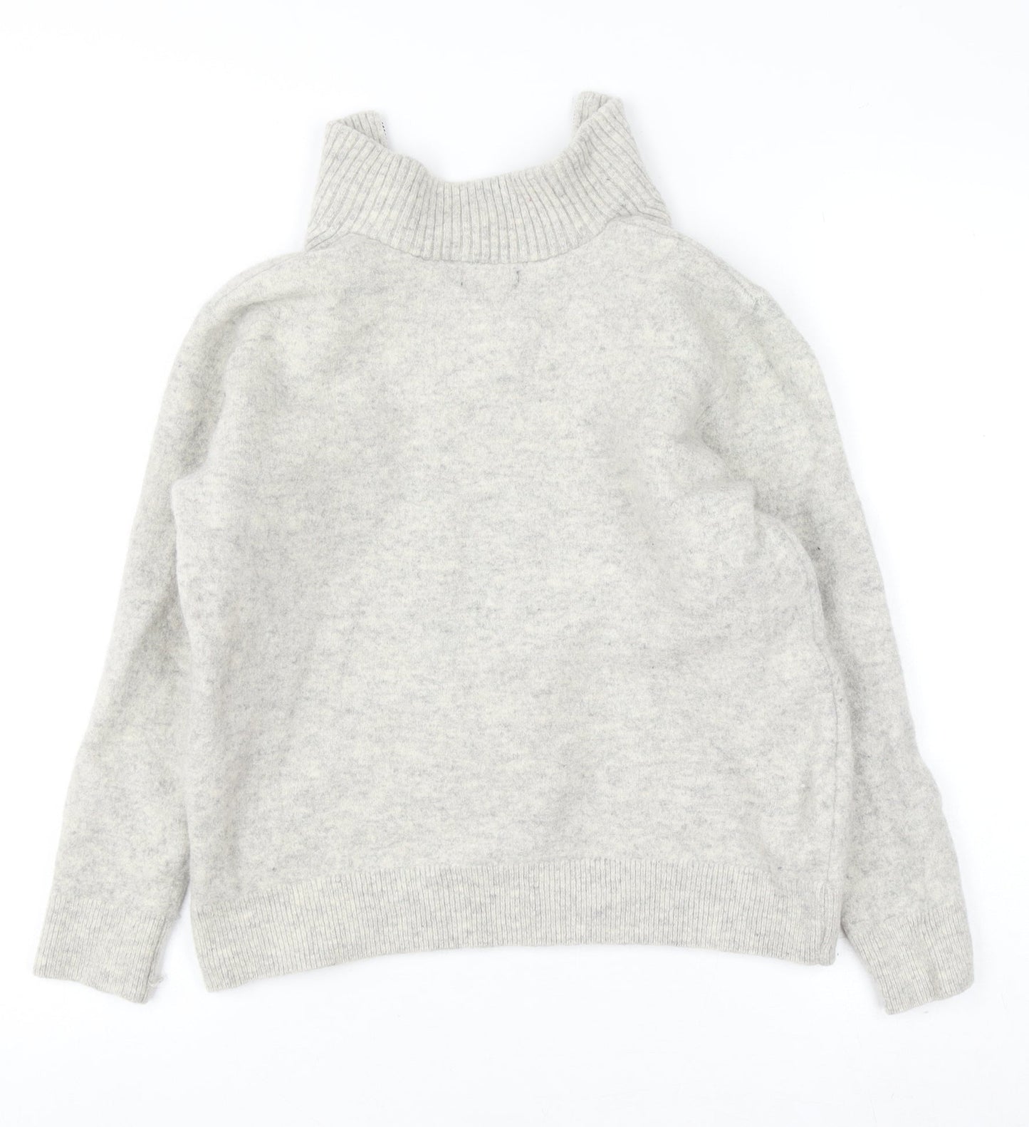 Lincoln Boys Grey Lambswool 1/2 Zip Jumper L Warm Winter Knit