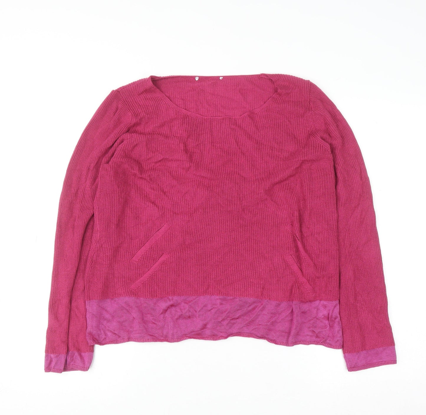 Marks and Spencer Women’s Pink Scoop Neck Knit Jumper Size 16