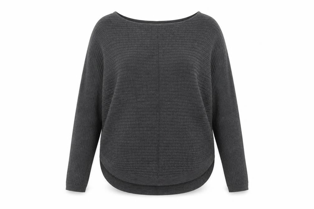 Front view of Principles women’s grey acrylic knit jumper, size UK 12