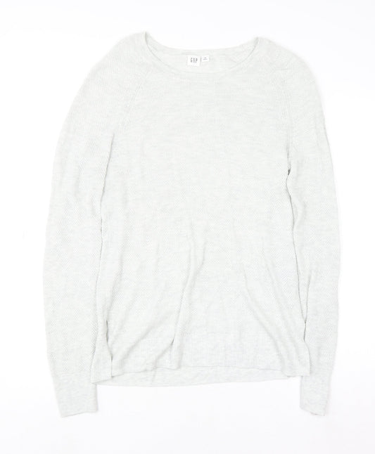 GAP Women’s Light Grey XS Crew Neck Cotton Blend Jumper
