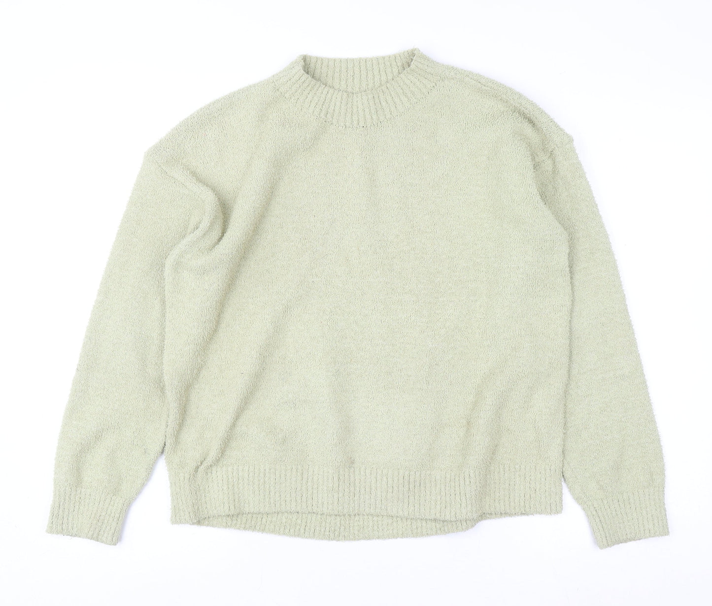Uniqlo Women's Green Mock Neck Fleece Pullover Jumper Size S