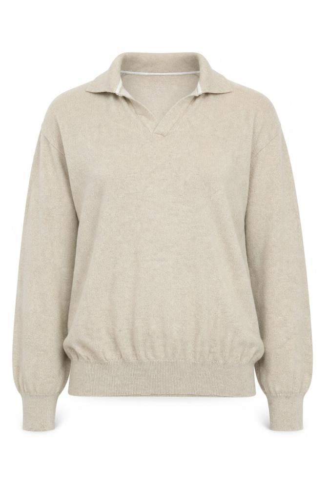 Marks and Spencer Women Beige Collared Wool Cashmere Pullover Jumper M
