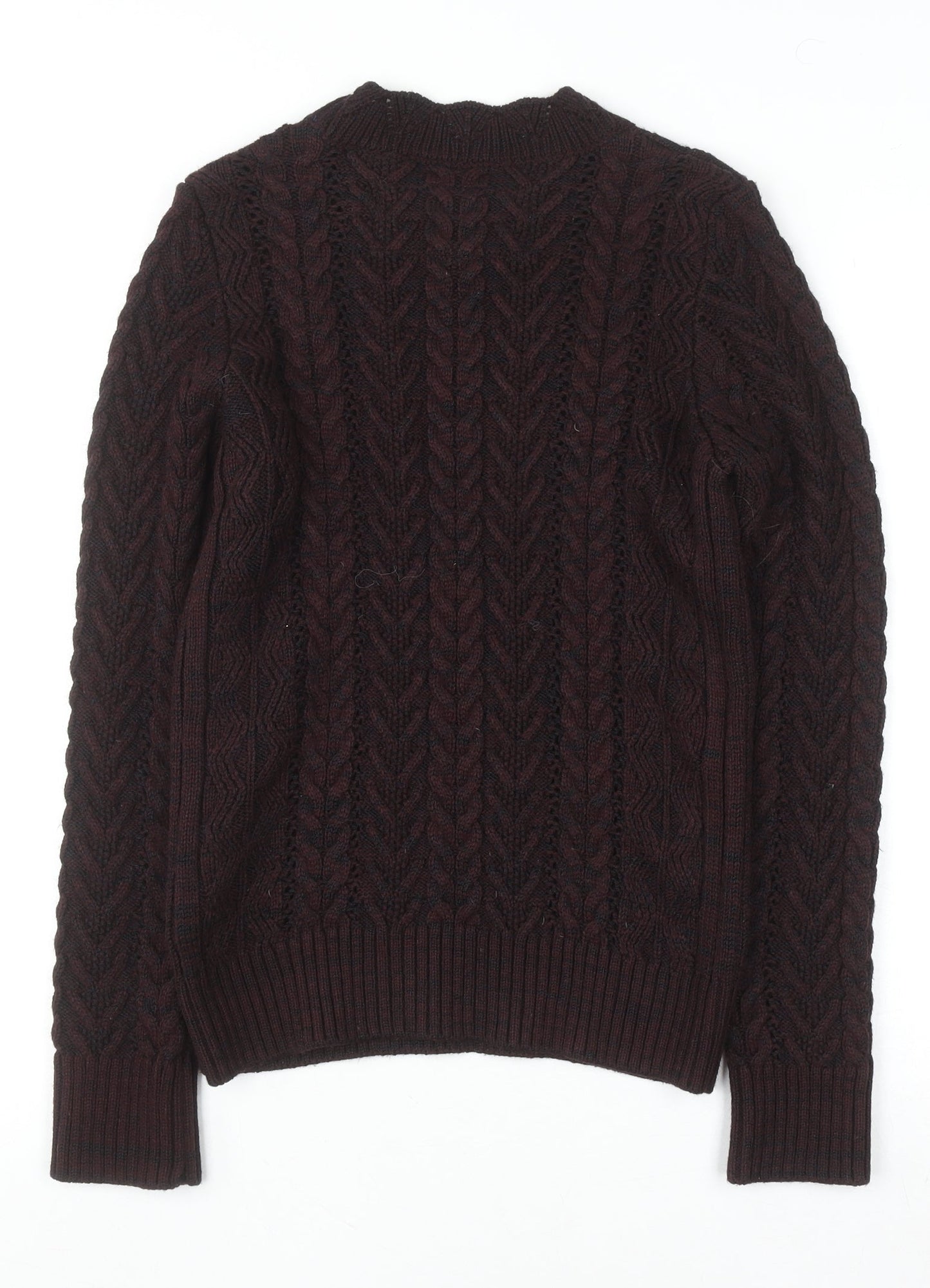 Superdry Womens Brown Cable-Knit Pullover Jumper Size S