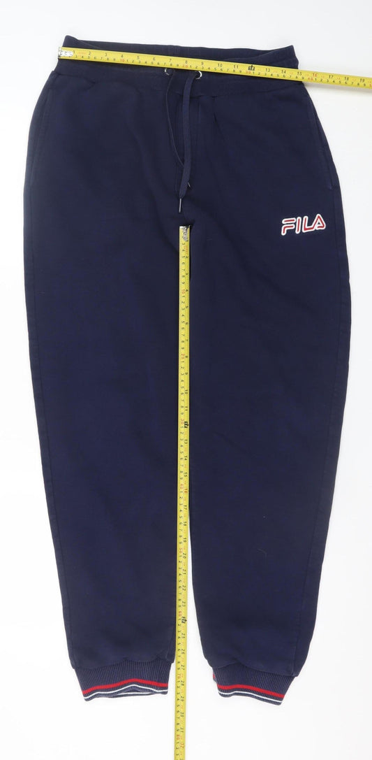 FILA Men’s Blue Jogger Trousers M Elastic Waist Fleece Comfort