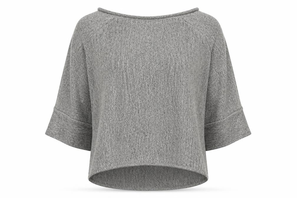 New Collection Women’s Grey Relaxed Knit T-Shirt Size 12