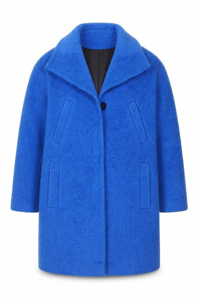 Marks & Spencer Women’s Blue Wool Blend Mid-Length Overcoat Size 12