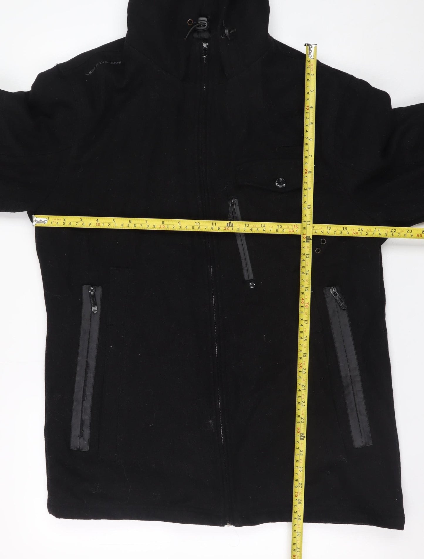 Brave Soul Men's Black Hooded Soft Shell Jacket Size L Regular Fit
