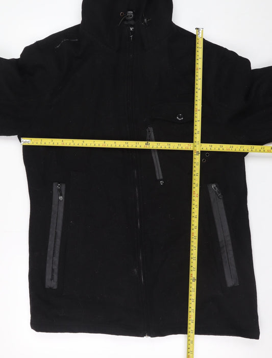 Brave Soul Men's Black Hooded Soft Shell Jacket Size L Regular Fit