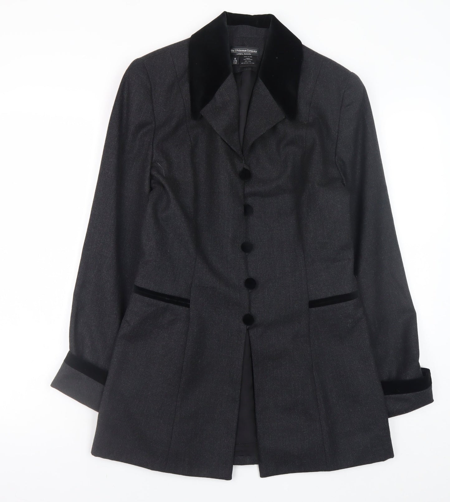 The J. Peterman Company Women’s Grey Wool Blazer Size 12 Formal Jacket