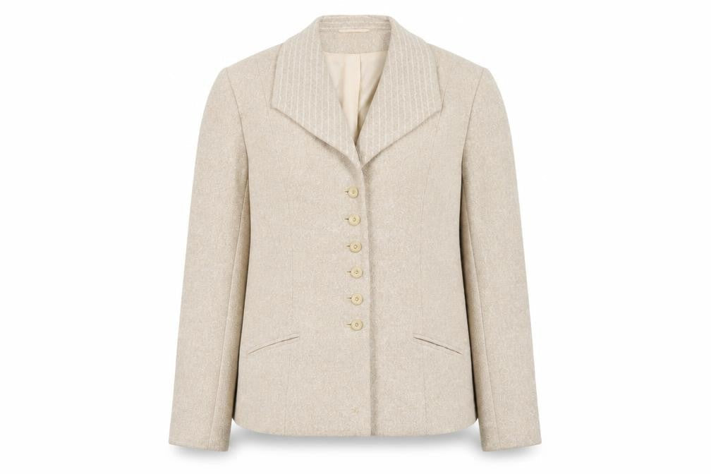 Front view of Alex & Co women’s beige wool blend classic blazer uk 14
