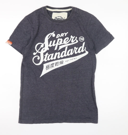 Superdry Men's Blue Graphic Print Crew Neck Short Sleeve T-Shirt S