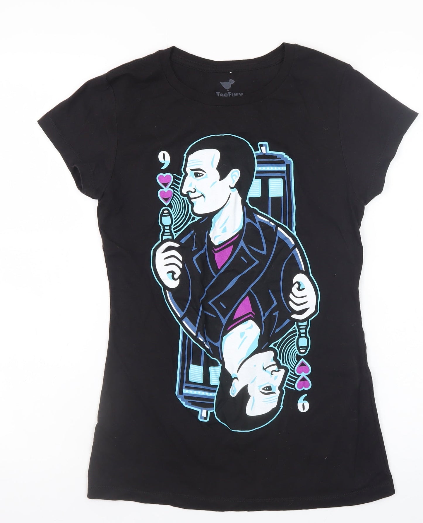 TeeFury Womens Black Funny Graphic T-Shirt Small Cotton Short Sleeve