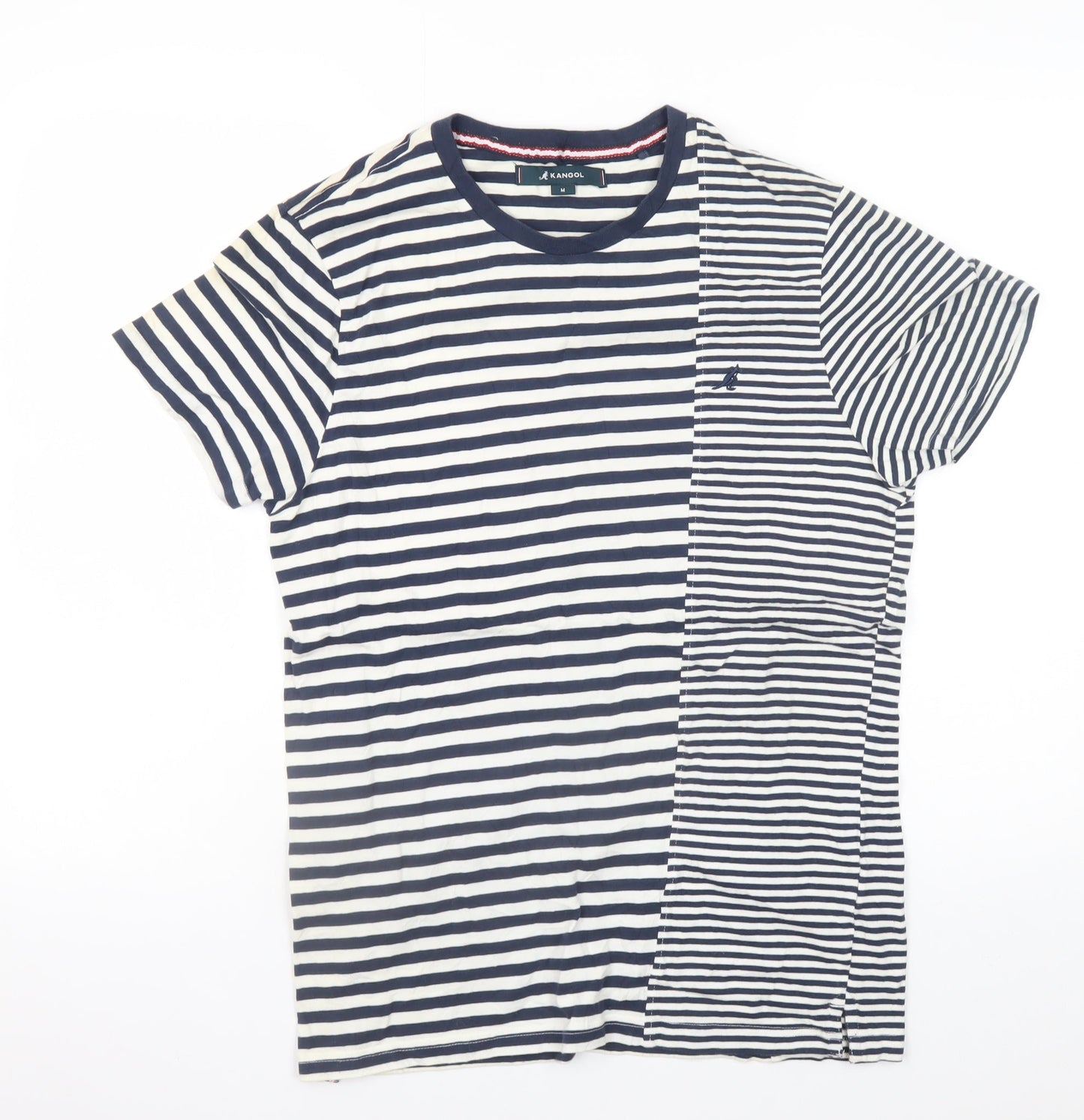 Kangol Women's Blue Striped Short Sleeve Cotton T-Shirt Size M