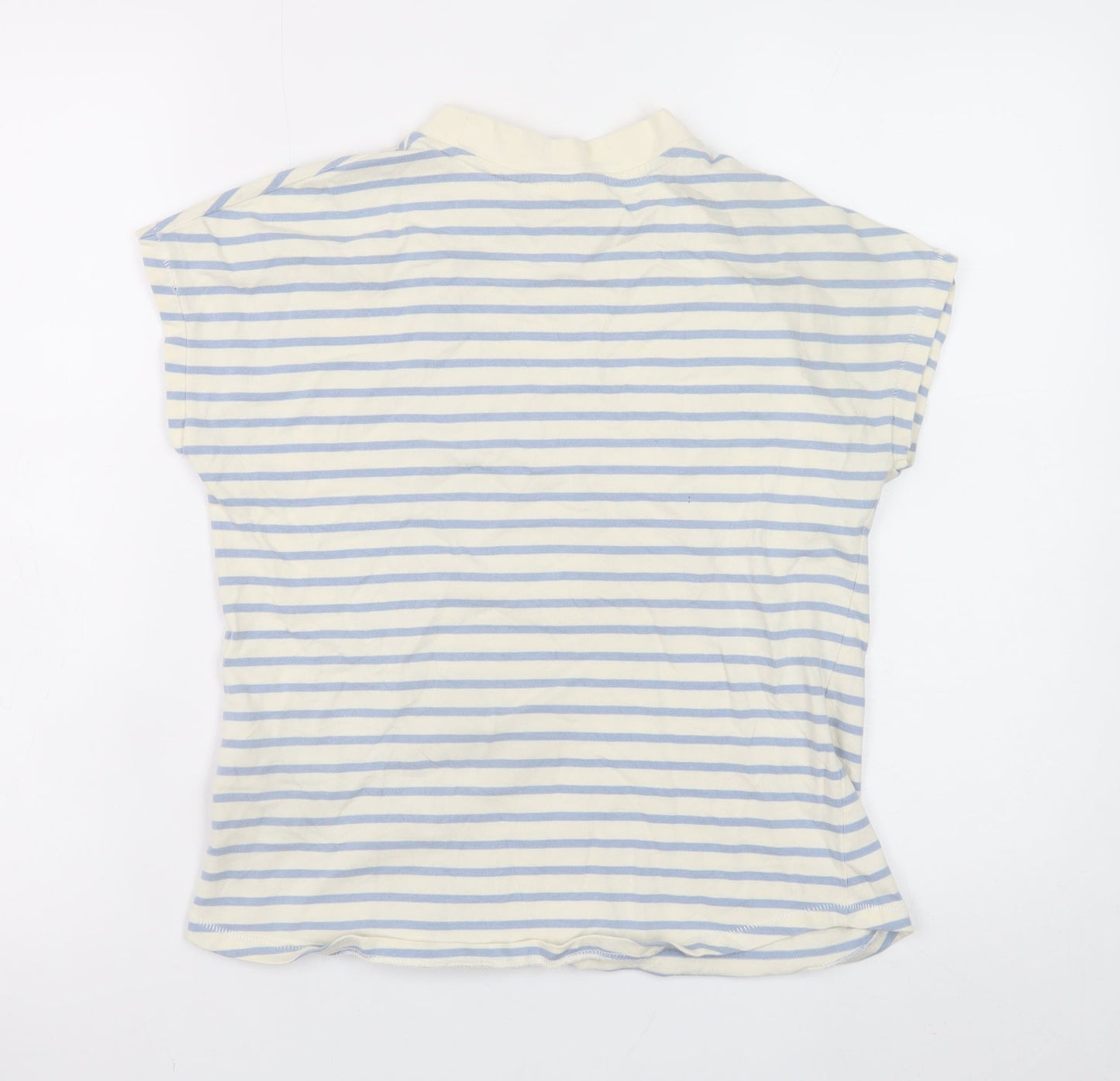 Diesel Womens Blue Striped Cotton Short Sleeve T-Shirt Size S