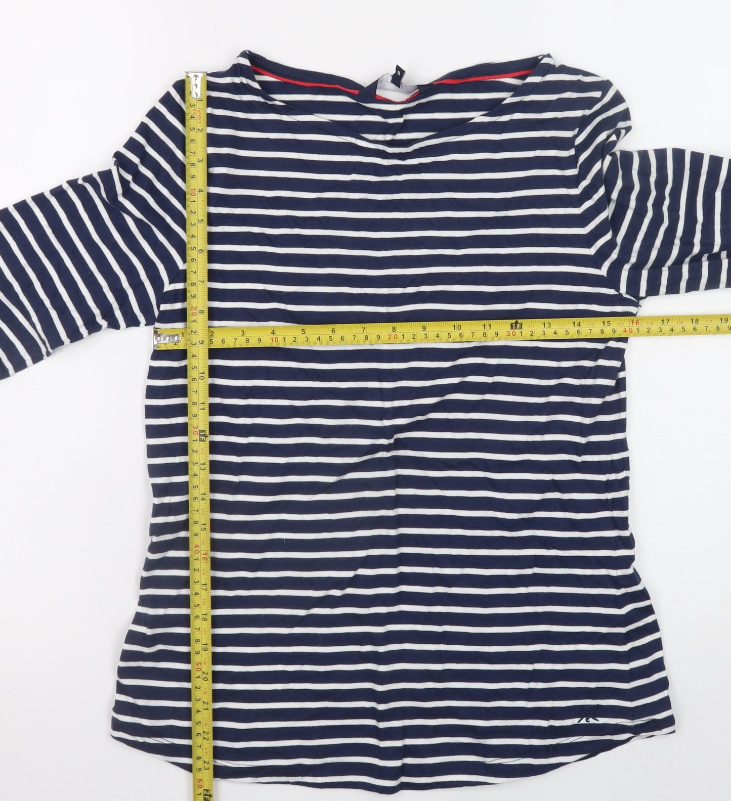 Crew Clothing Company Women's Navy White Striped Long Sleeve Top Size 10