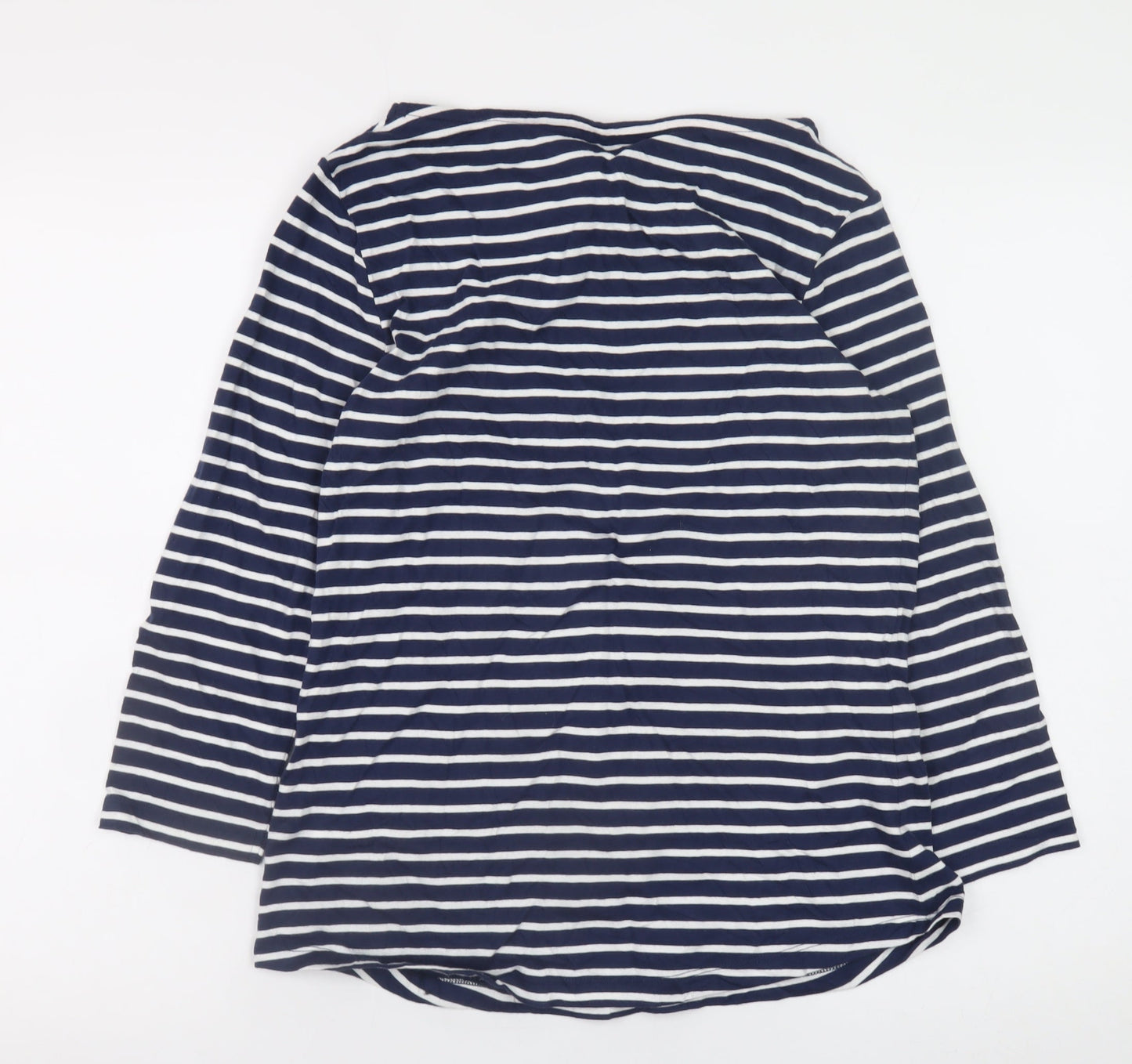 Crew Clothing Company Women's Navy White Striped Long Sleeve Top Size 10