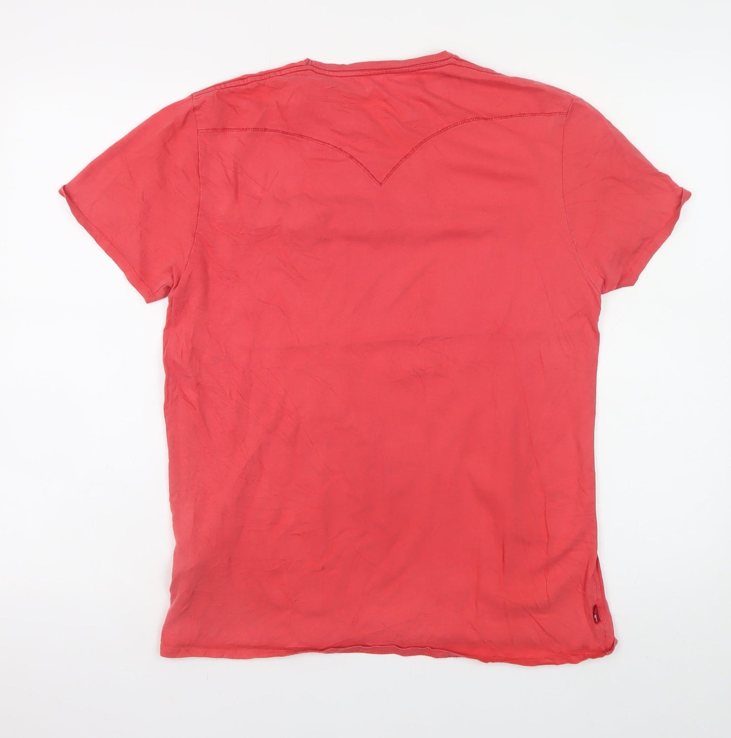 Levi's Mens Red Graphic Logo T-Shirt Size M Crew Neck Short Sleeve