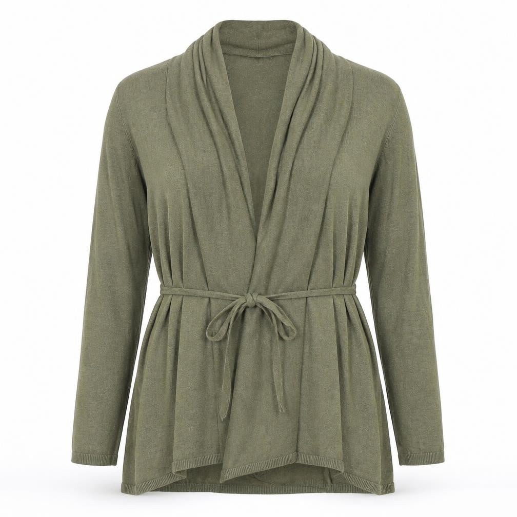 Zara Women’s Green Long Sleeve Belted Cardigan Knit S