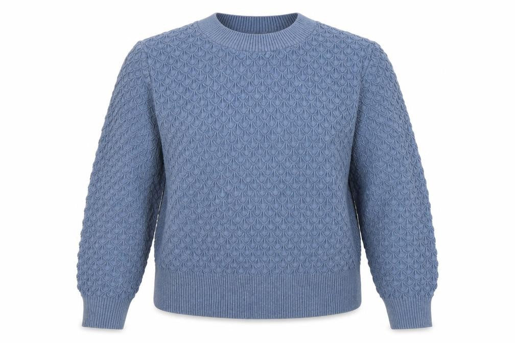 Warehouse Women’s Blue Cable Knit Crew Neck Jumper Size M