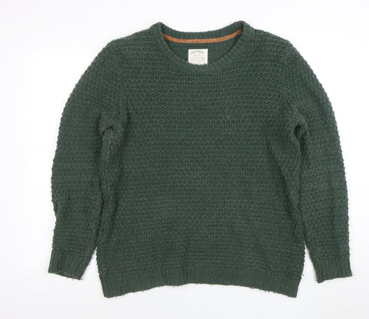 Fat Face Women's Green Knit Waffle Jumper Size M Pullover