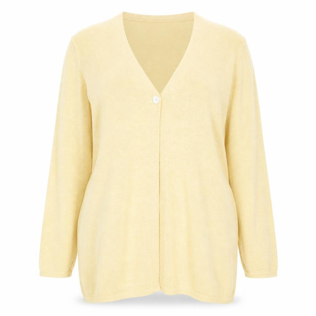 Marks and Spencer Women’s Beige Size 16 V-Neck Knit Cardigan
