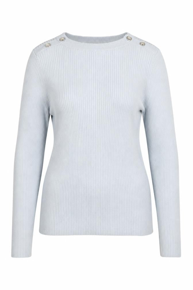 H&M Women's Grey Ribbed Boat Neck Slim Fit Knit Jumper M
