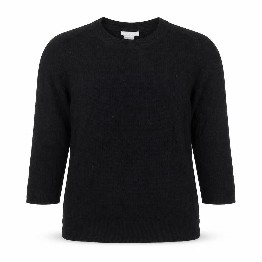 H&M Womens Black XS Long Sleeve Crew Neck Basic Knit Top
