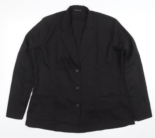 Plus Line Women's Black 3XL Classic Single-Breasted Blazer