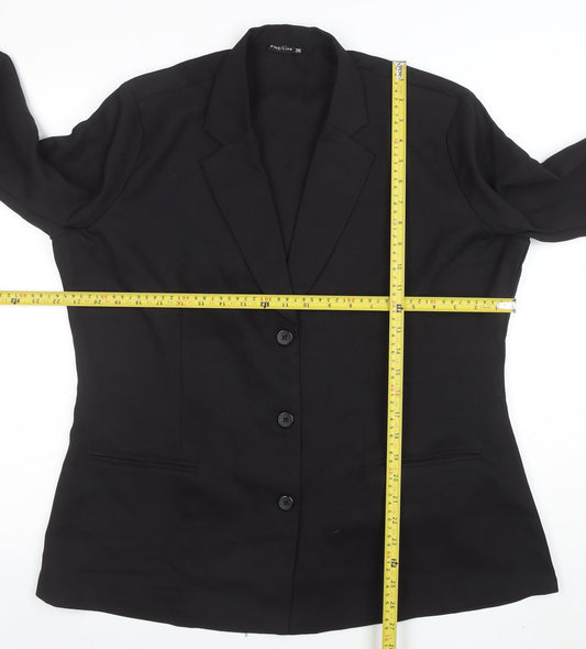 Plus Line Women's Black 3XL Classic Single-Breasted Blazer