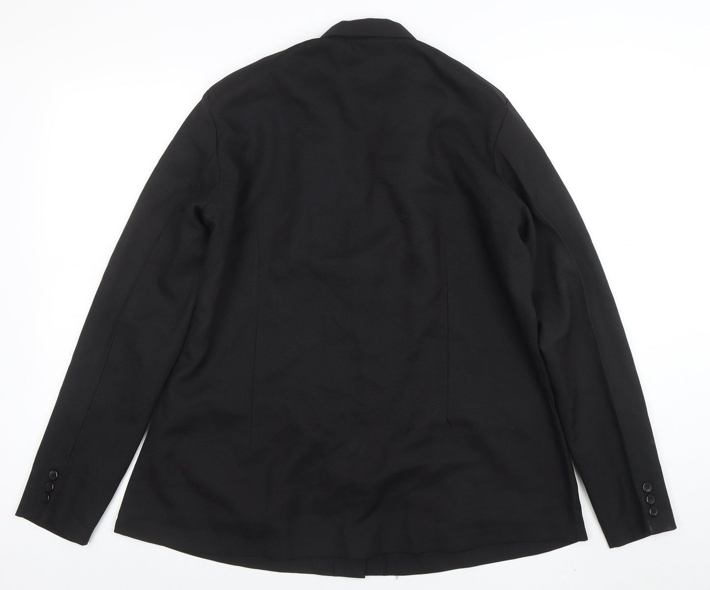 Plus Line Women's Black 3XL Classic Single-Breasted Blazer