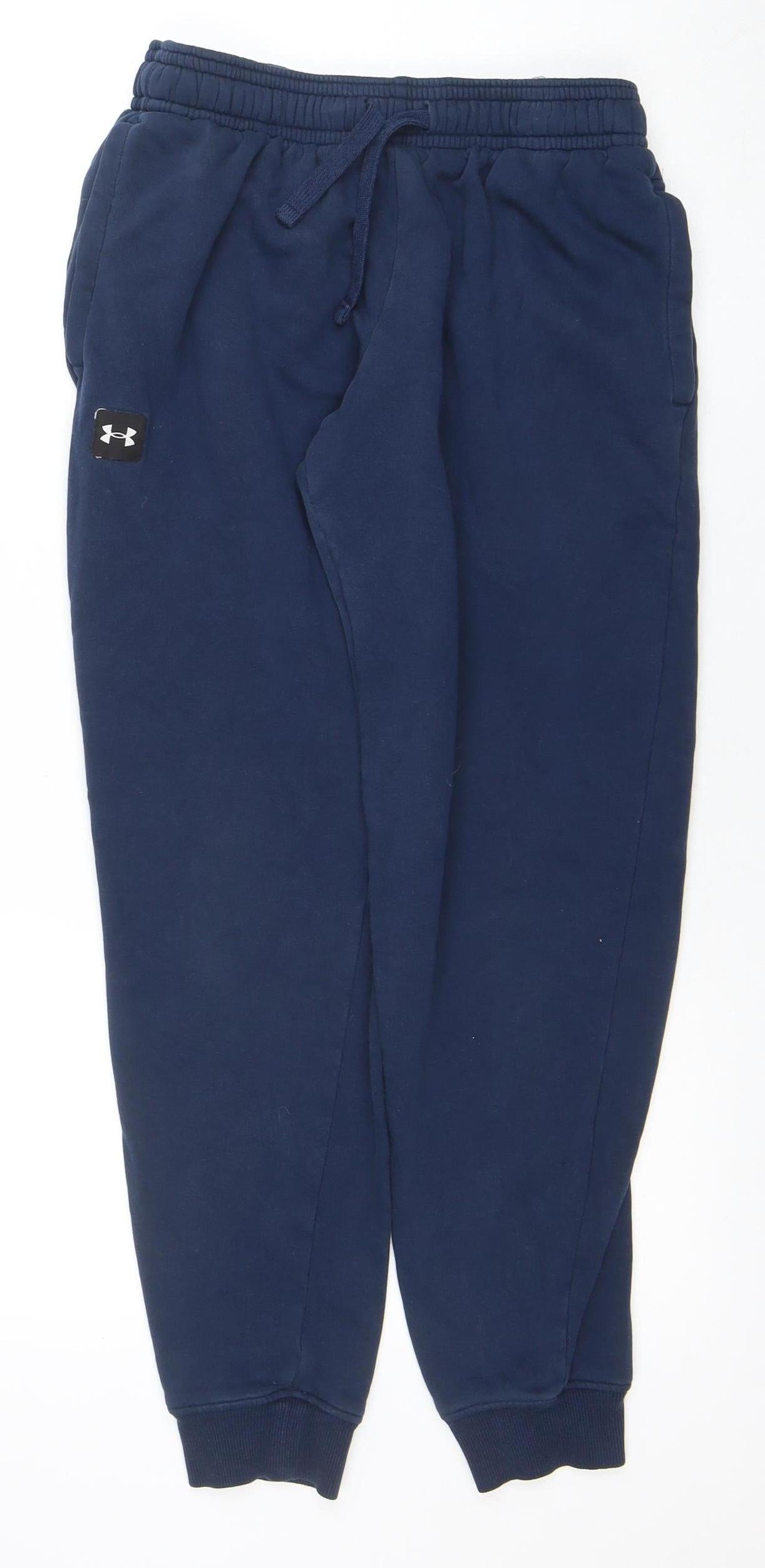 Under Armour Boys Blue Jogger Sweatpants M Relaxed Fit Fleece Activewear