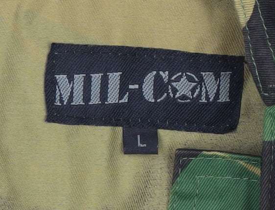 Mil-Com Women's Green Camouflage Jumpsuit L Cotton Blend Zip Utility