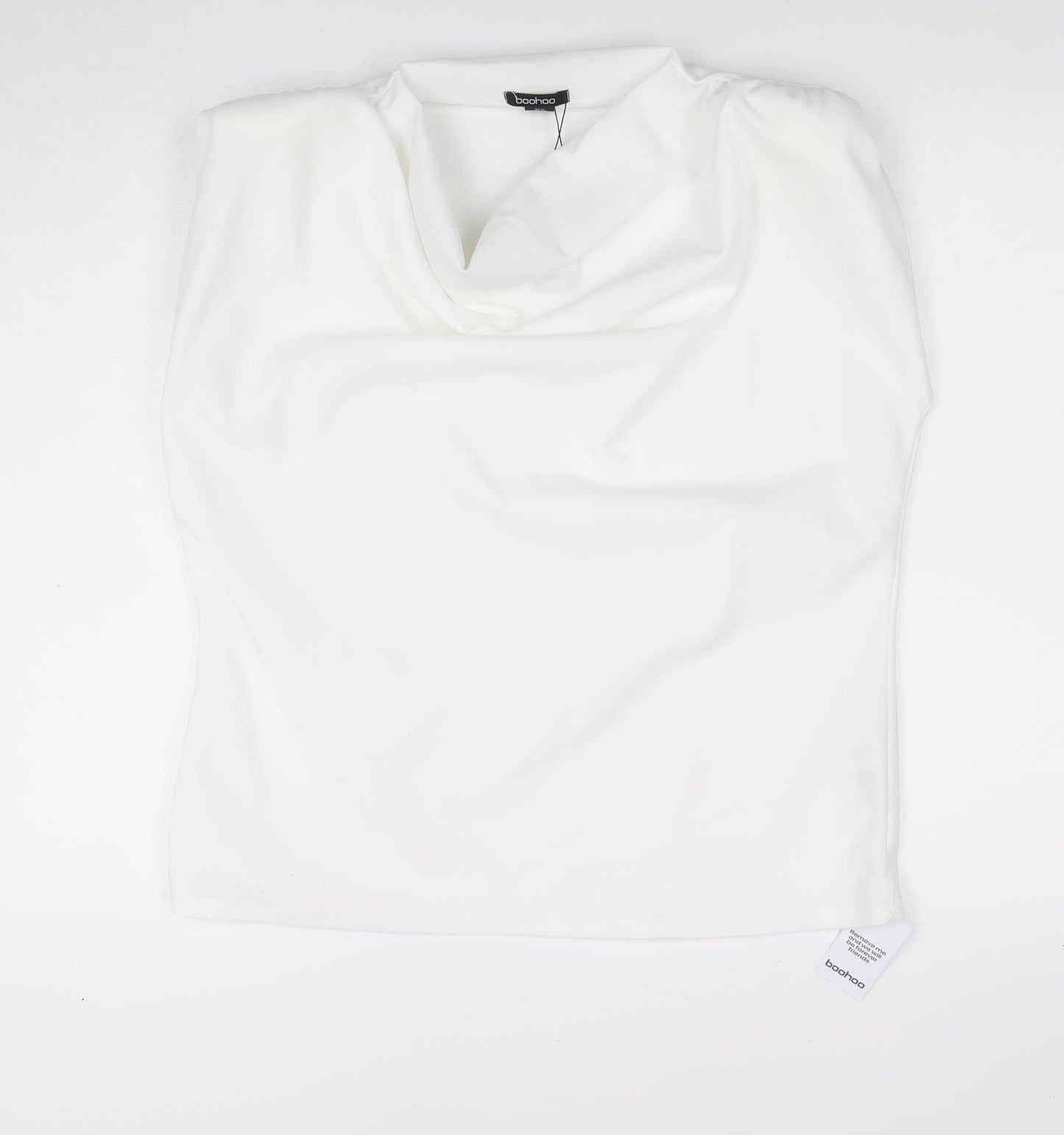 Boohoo Women's White Strapless Basic Stretch Tank Top Size 16